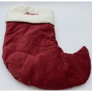 Pottery Barn Monica Mini Velvet Holiday Jester Elf Stocking Monogrammed Xmas